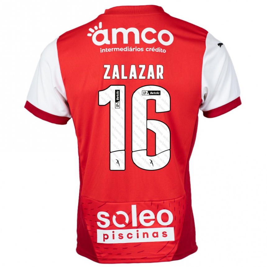 Men Football Rodrigo Zalazar #16 Red White Home Jersey 2024/25 T-Shirt Nz