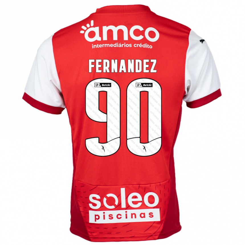 Men Football Roberto Fernández #90 Red White Home Jersey 2024/25 T-Shirt Nz