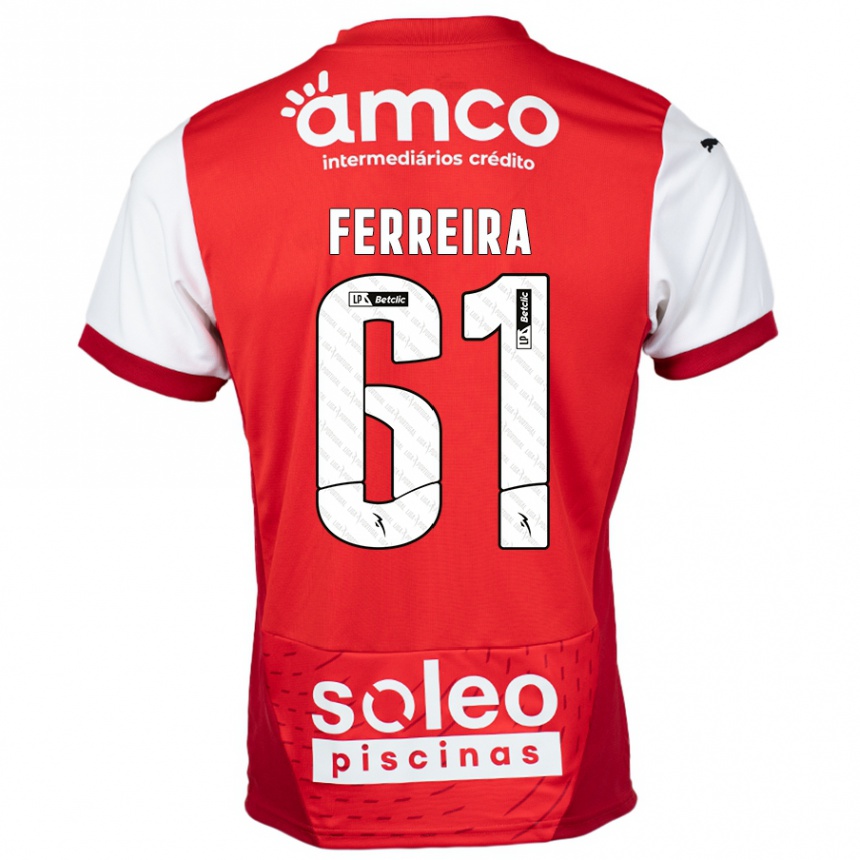 Men Football Tiago Ferreira #61 Red White Home Jersey 2024/25 T-Shirt Nz