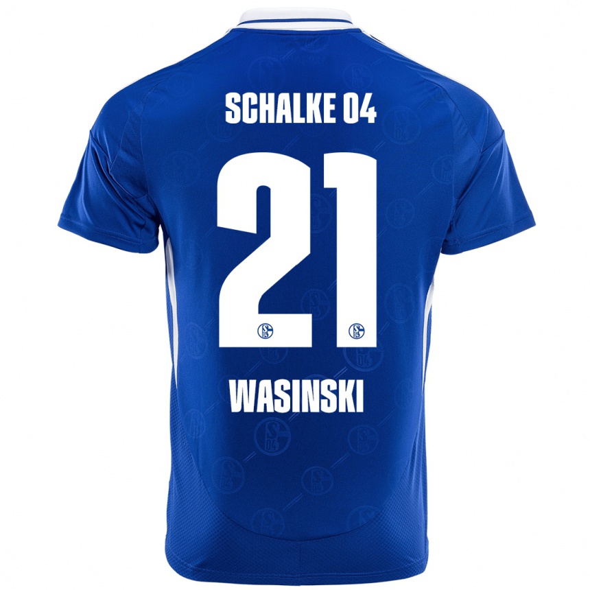 Men Football Martin Wasinski #21 Royal Blue Home Jersey 2024/25 T-Shirt Nz