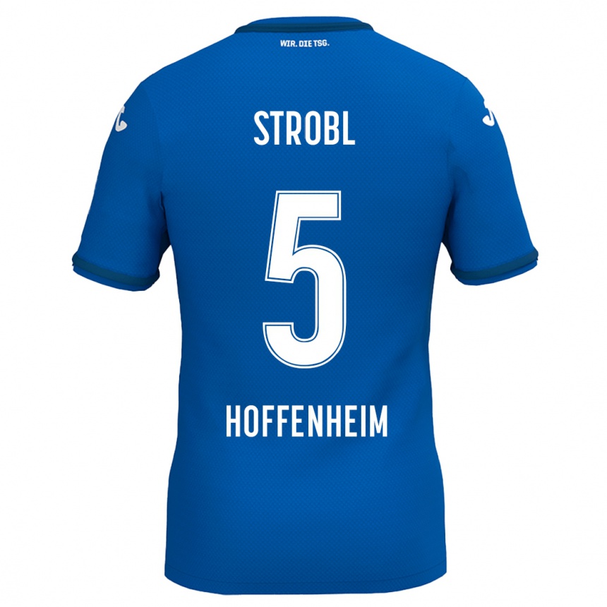 Men Football Lars Strobl #5 Royal Blue Home Jersey 2024/25 T-Shirt Nz