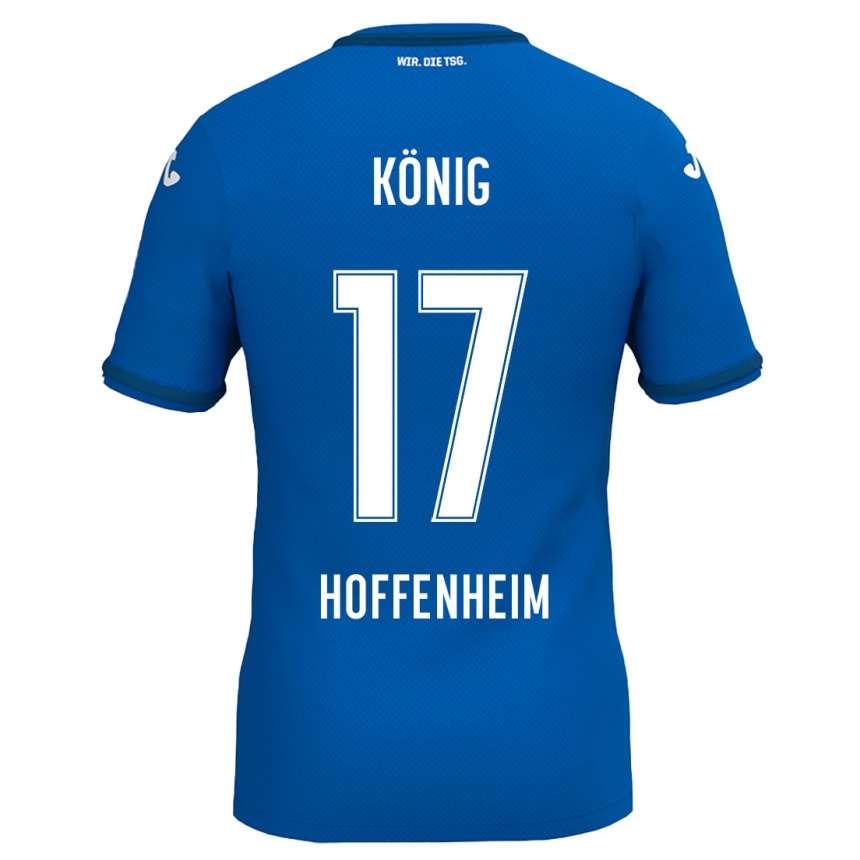 Men Football Noah König #17 Royal Blue Home Jersey 2024/25 T-Shirt Nz