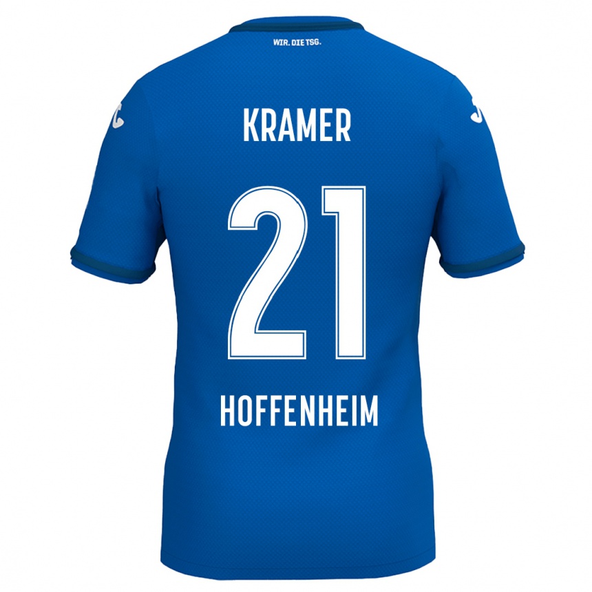 Men Football Emil Kramer #21 Royal Blue Home Jersey 2024/25 T-Shirt Nz