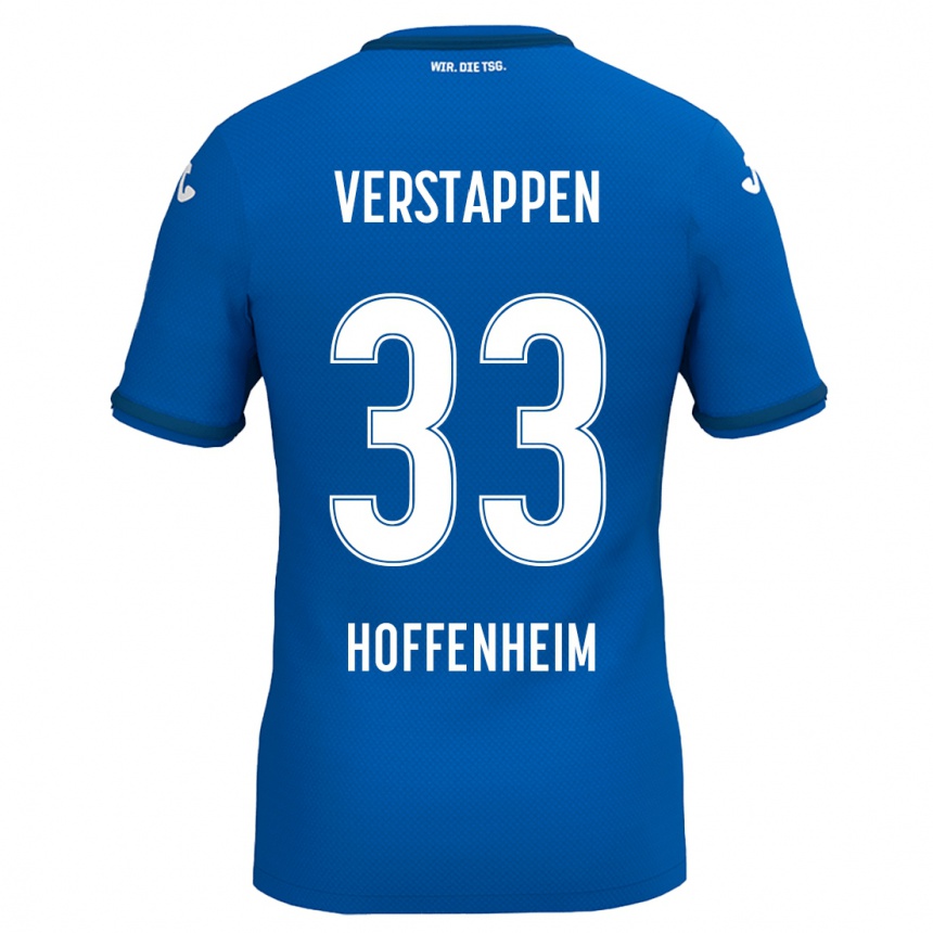 Men Football Eric Verstappen #33 Royal Blue Home Jersey 2024/25 T-Shirt Nz