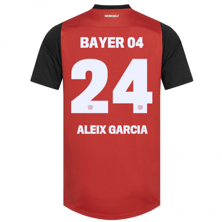 Men Football Aleix García #24 Red Black Home Jersey 2024/25 T-Shirt Nz