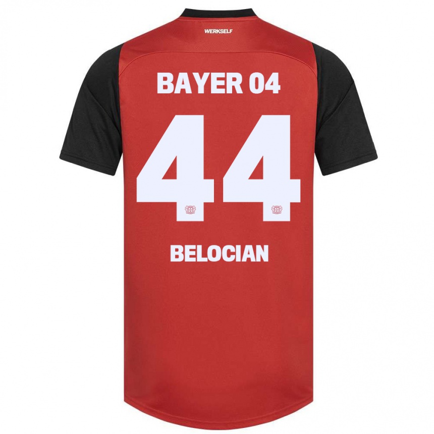 Men Football Jeanuël Belocian #44 Red Black Home Jersey 2024/25 T-Shirt Nz