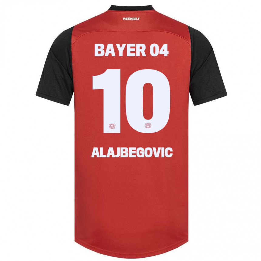 Men Football Kerim Alajbegovic #10 Red Black Home Jersey 2024/25 T-Shirt Nz