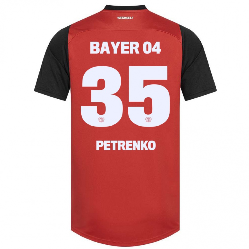 Men Football Oleksandr Petrenko #35 Red Black Home Jersey 2024/25 T-Shirt Nz