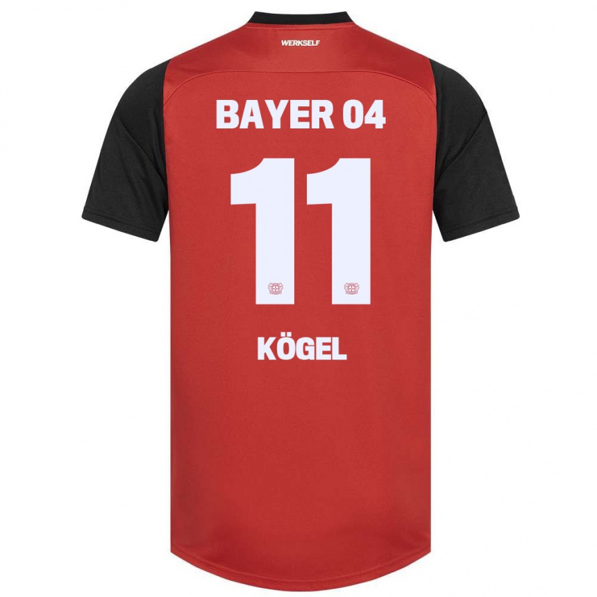 Men Football Kristin Kögel #11 Red Black Home Jersey 2024/25 T-Shirt Nz