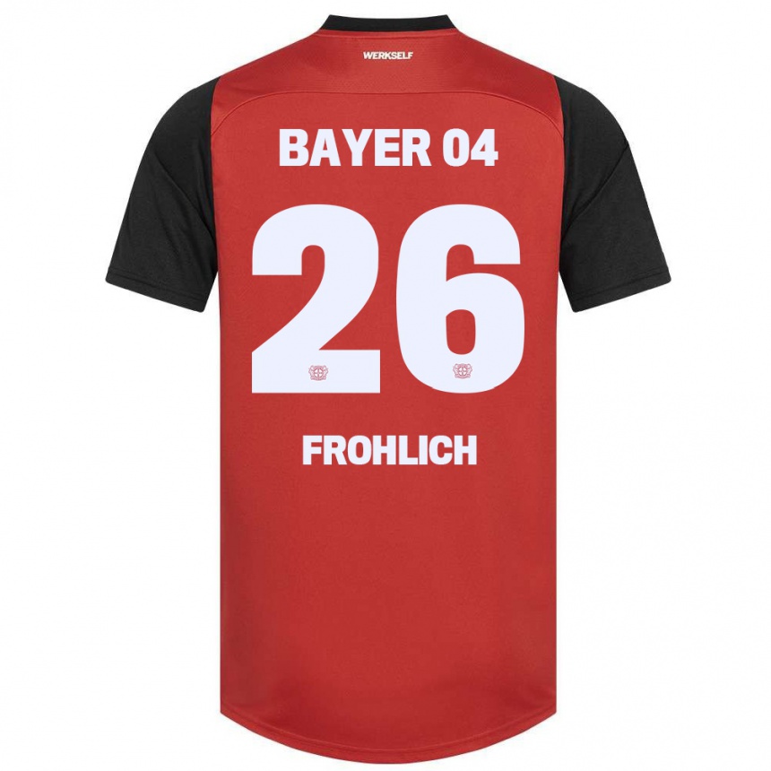 Men Football Clara Fröhlich #26 Red Black Home Jersey 2024/25 T-Shirt Nz