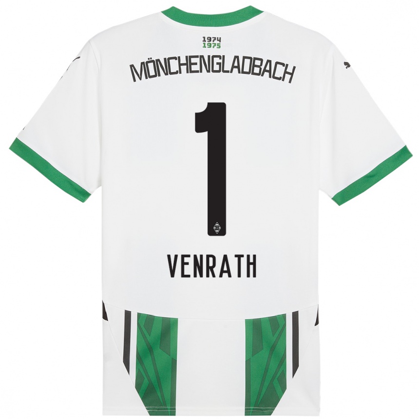 Men Football Lisa Venrath #1 White Green Home Jersey 2024/25 T-Shirt Nz