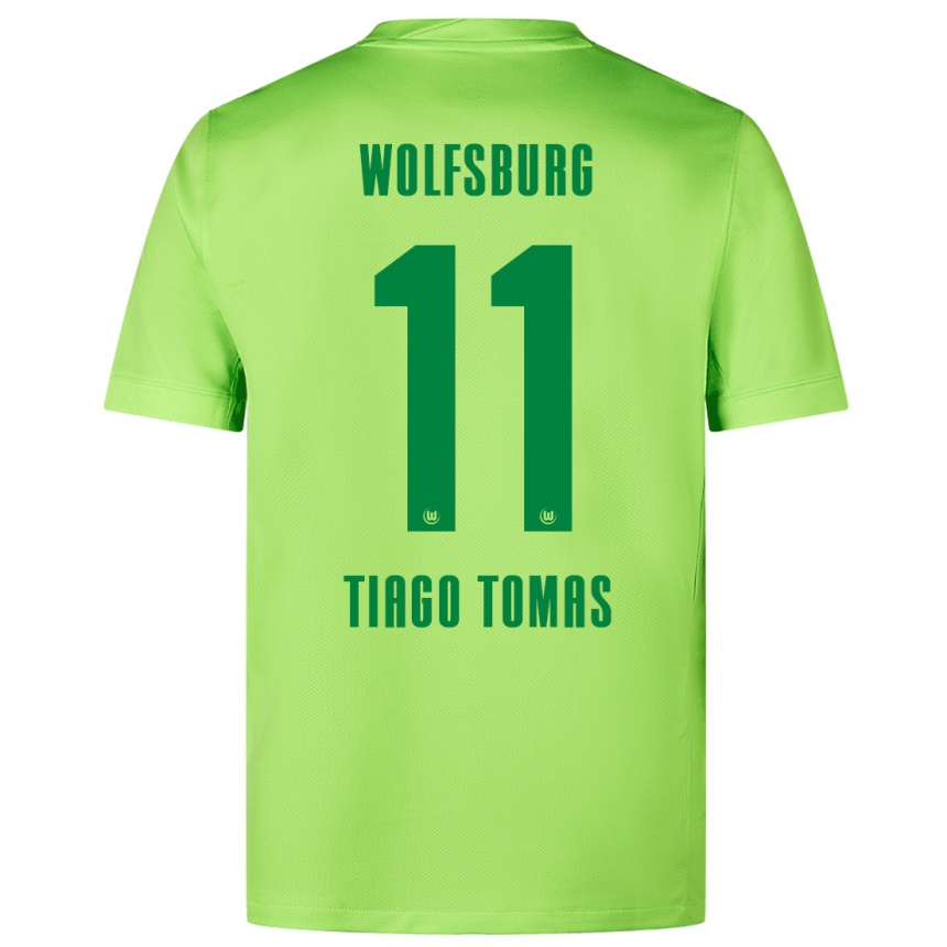 Men Football Tiago Tomás #11 Fluorescent Green Home Jersey 2024/25 T-Shirt Nz