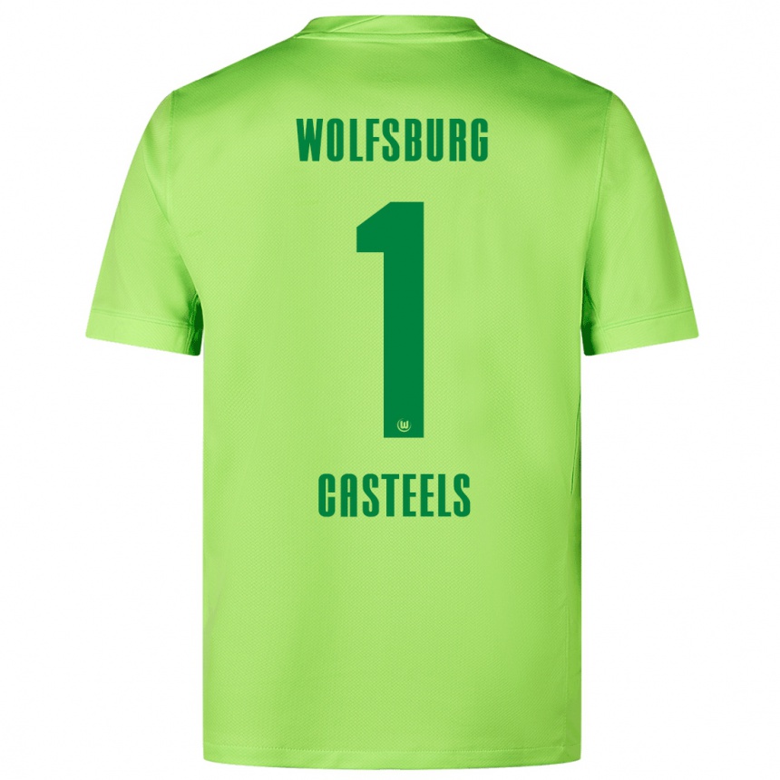 Men Football Koen Casteels #1 Fluorescent Green Home Jersey 2024/25 T-Shirt Nz