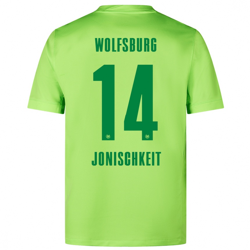 Men Football Jamal Jonischkeit #14 Fluorescent Green Home Jersey 2024/25 T-Shirt Nz