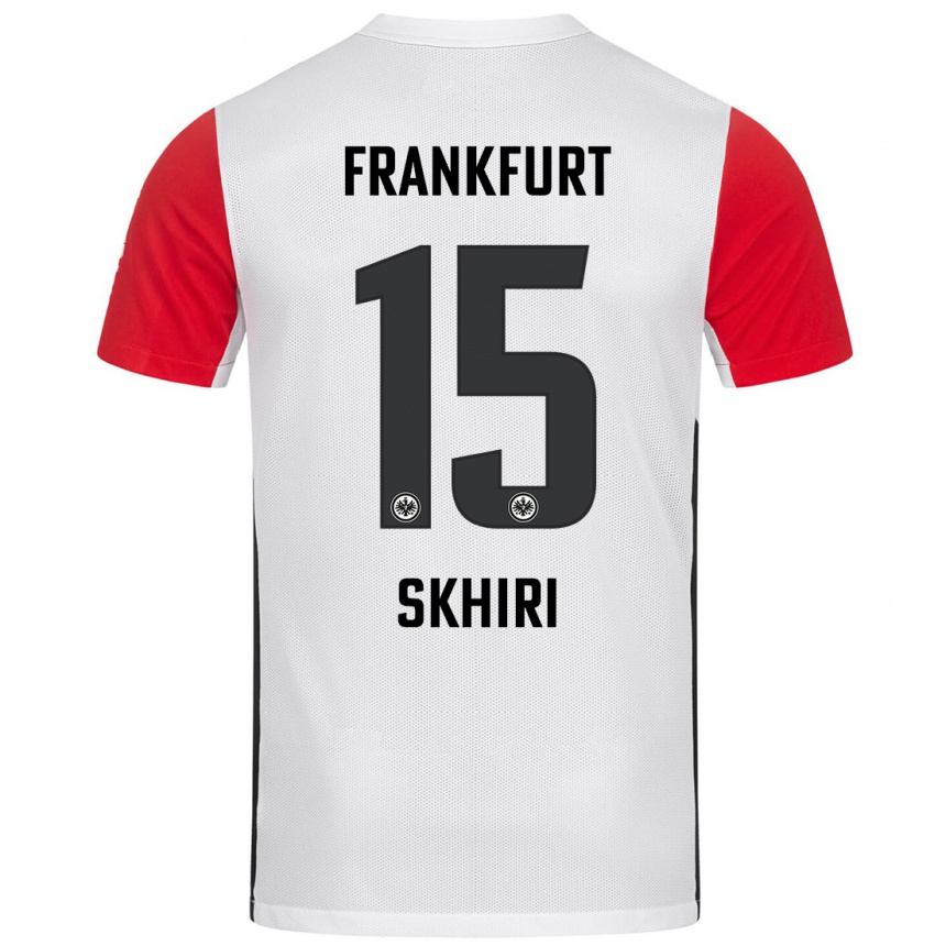 Men Football Ellyes Skhiri #15 White Red Home Jersey 2024/25 T-Shirt Nz