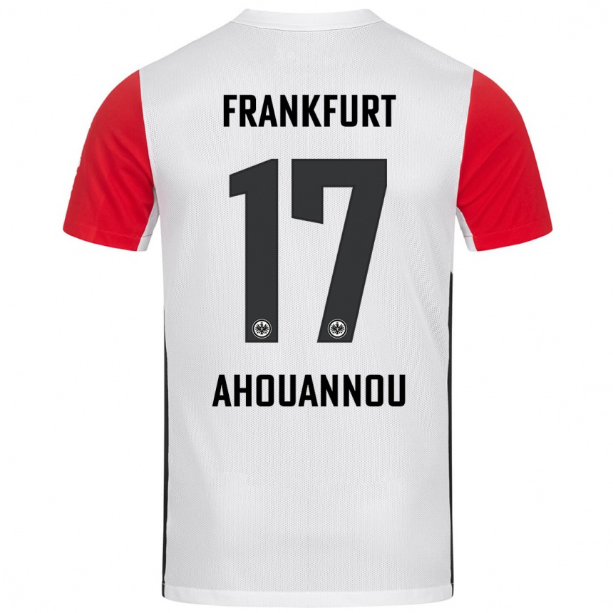 Men Football Yannis Ahouannou #17 White Red Home Jersey 2024/25 T-Shirt Nz