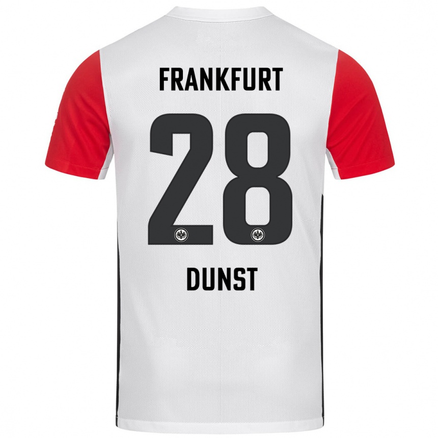 Men Football Barbara Dunst #28 White Red Home Jersey 2024/25 T-Shirt Nz