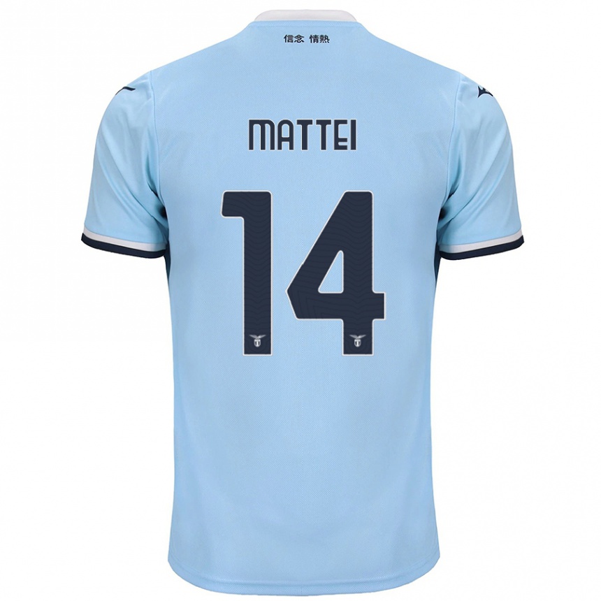 Men Football Sarah Mattei #14 Blue Home Jersey 2024/25 T-Shirt Nz