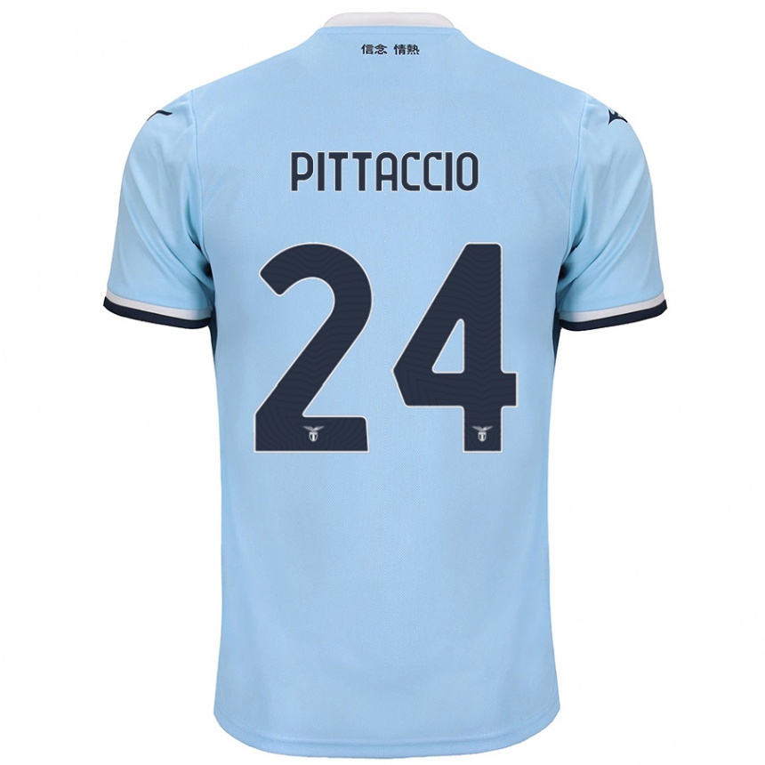 Men Football Francesca Pittaccio #24 Blue Home Jersey 2024/25 T-Shirt Nz