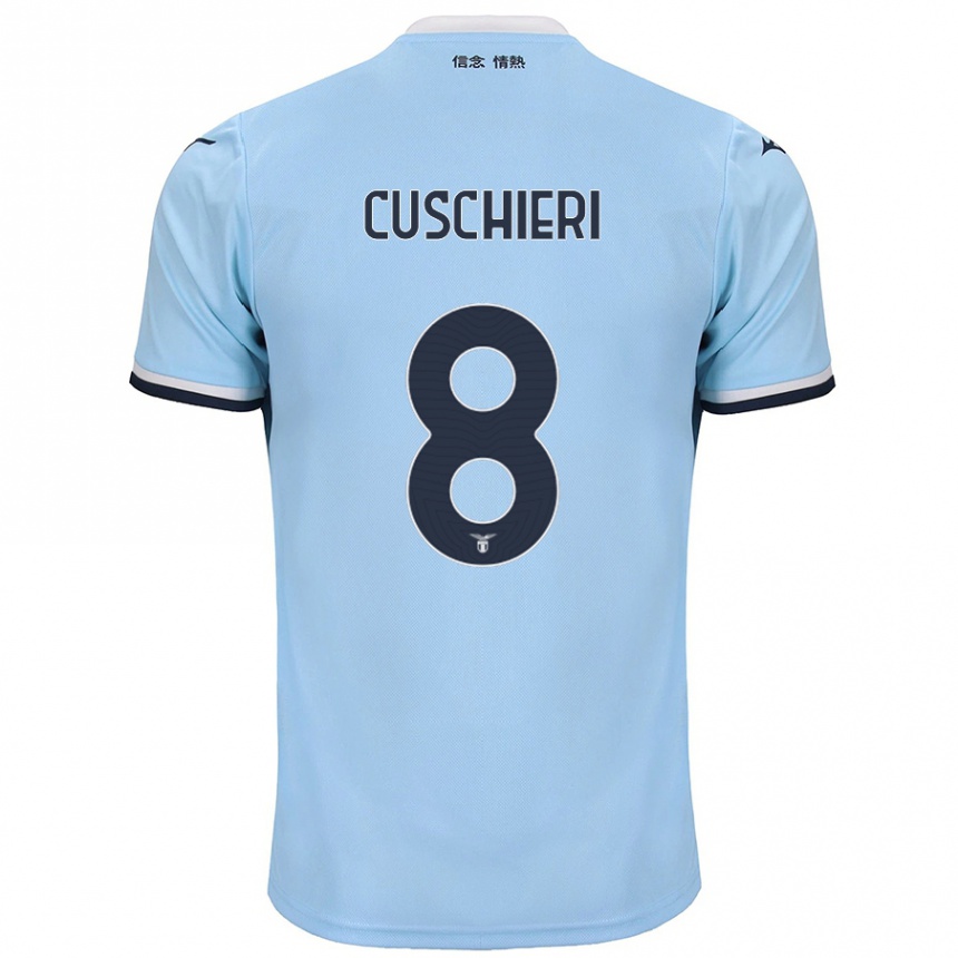 Men Football Rachel Cuschieri #8 Blue Home Jersey 2024/25 T-Shirt Nz