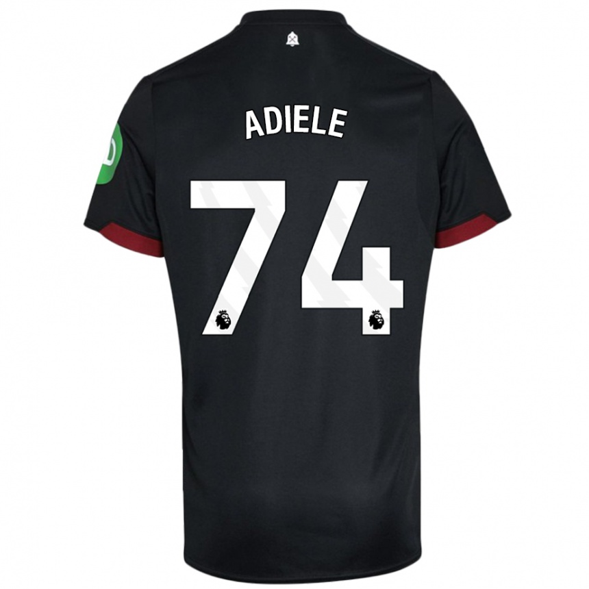 Men Football Emeka Adiele #74 Black White Away Jersey 2024/25 T-Shirt Nz