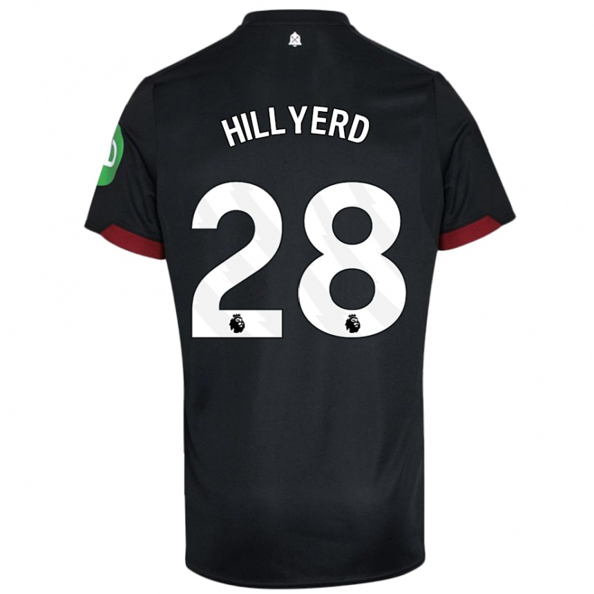 Men Football Sophie Hillyerd #28 Black White Away Jersey 2024/25 T-Shirt Nz