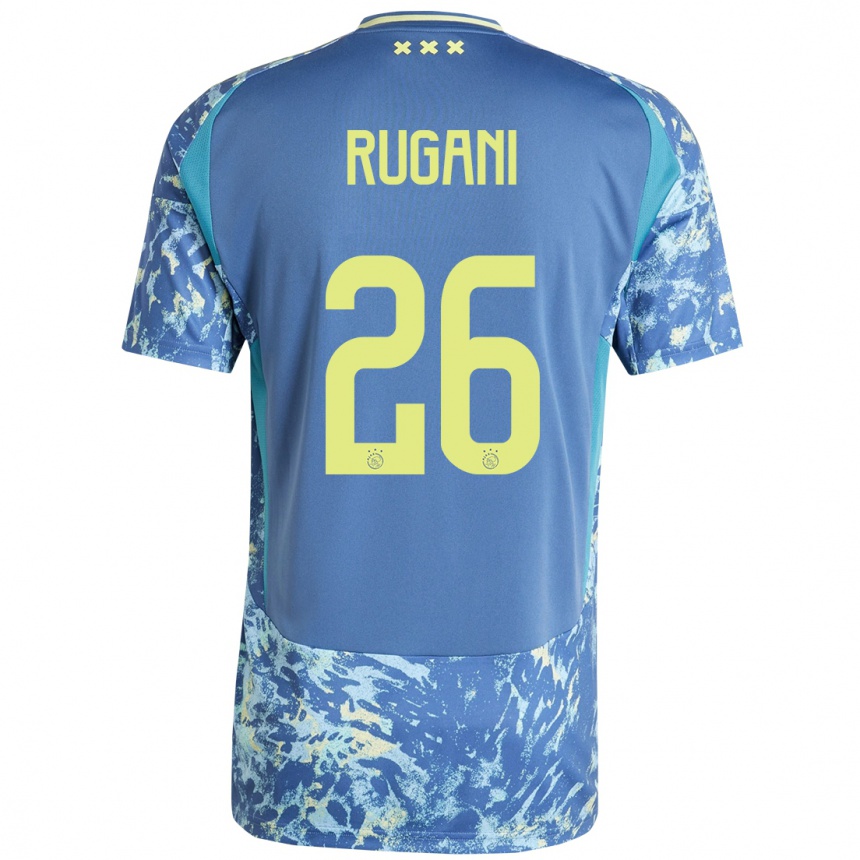 Men Football Daniele Rugani #26 Grey Blue Yellow Away Jersey 2024/25 T-Shirt Nz