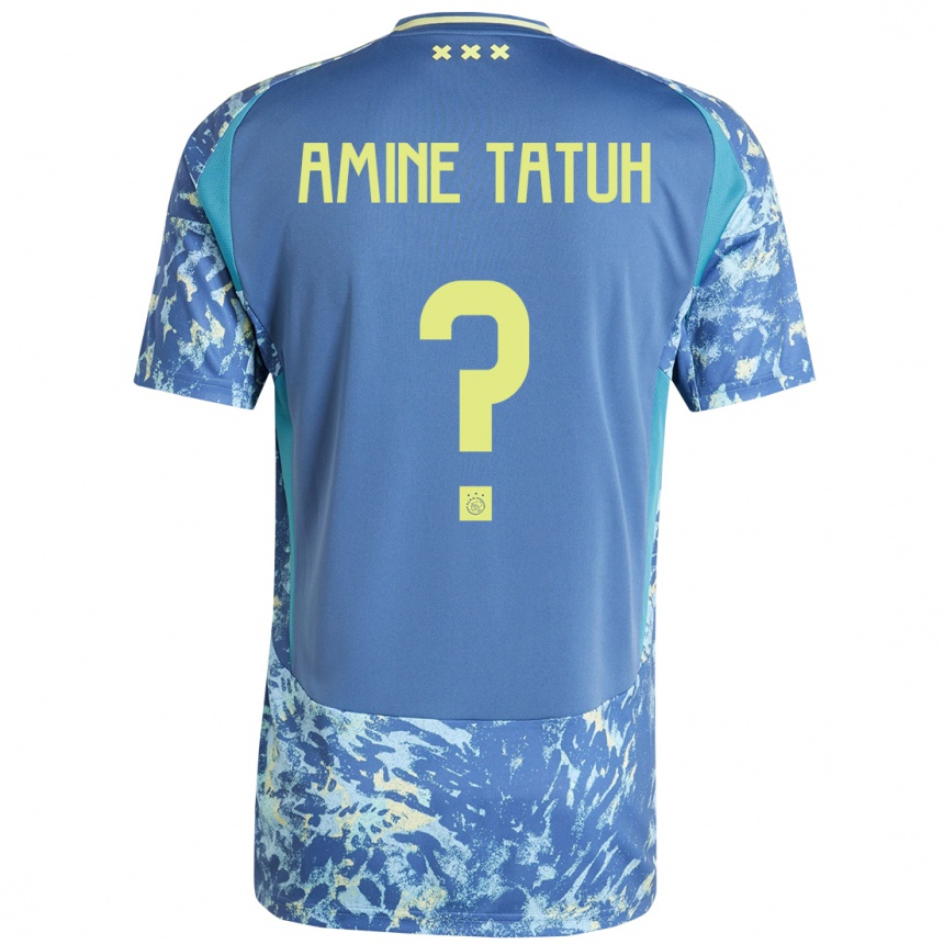 Men Football Mohammed Amine Tatuh #0 Grey Blue Yellow Away Jersey 2024/25 T-Shirt Nz