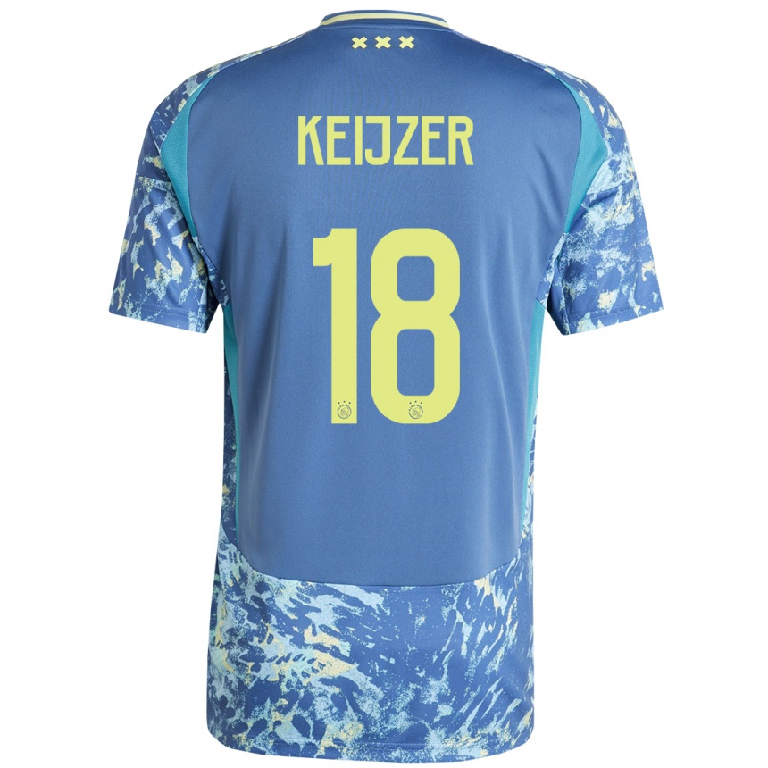 Men Football Milicia Keijzer #18 Grey Blue Yellow Away Jersey 2024/25 T-Shirt Nz