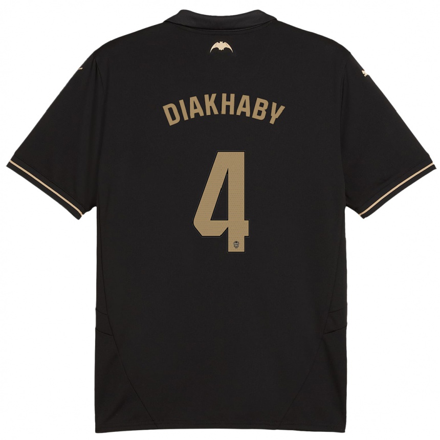 Men Football Mouctar Diakhaby #4 Black Away Jersey 2024/25 T-Shirt Nz