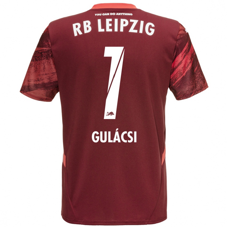 Men Football Péter Gulácsi #1 Burgundy Away Jersey 2024/25 T-Shirt Nz