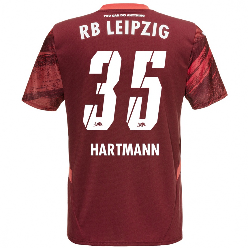 Men Football Fabrice Hartmann #35 Burgundy Away Jersey 2024/25 T-Shirt Nz