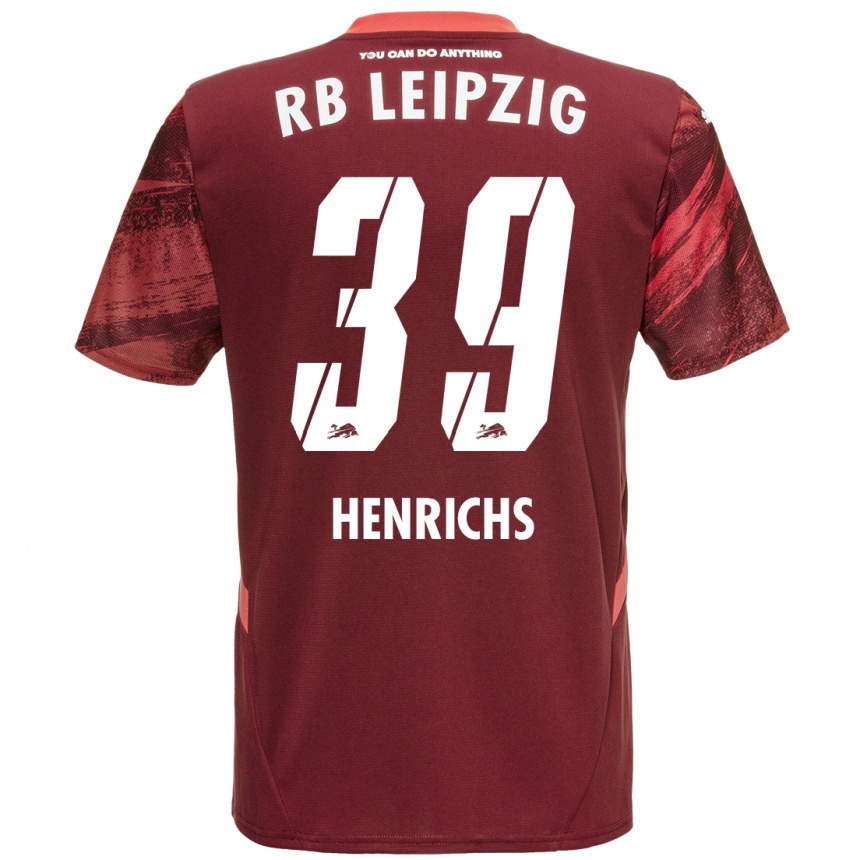 Men Football Benjamin Henrichs #39 Burgundy Away Jersey 2024/25 T-Shirt Nz