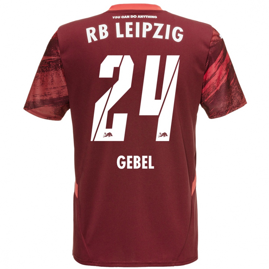 Men Football Viggo Gebel #24 Burgundy Away Jersey 2024/25 T-Shirt Nz