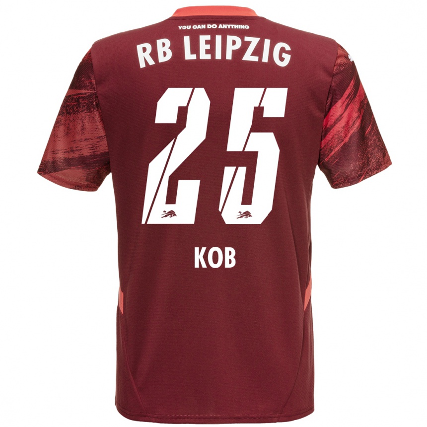 Men Football Leon Koß #25 Burgundy Away Jersey 2024/25 T-Shirt Nz