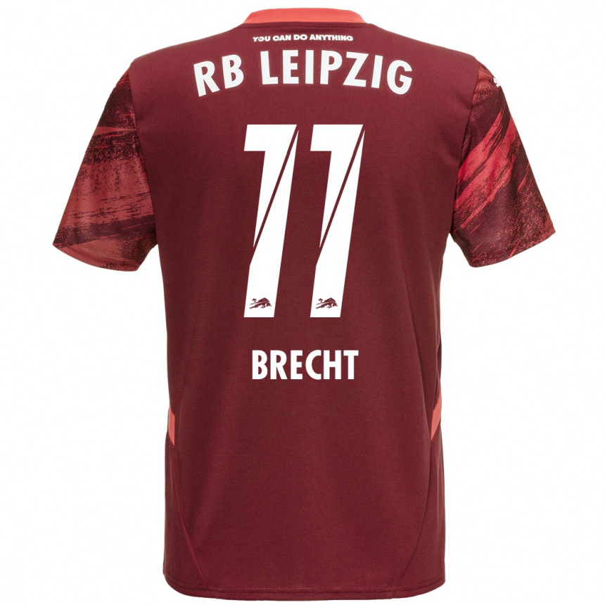 Men Football Barbara Brecht #11 Burgundy Away Jersey 2024/25 T-Shirt Nz