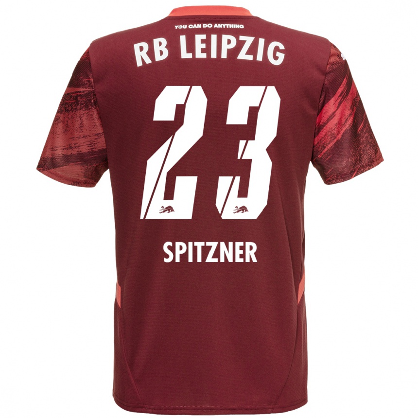 Men Football Kyra Spitzner #23 Burgundy Away Jersey 2024/25 T-Shirt Nz