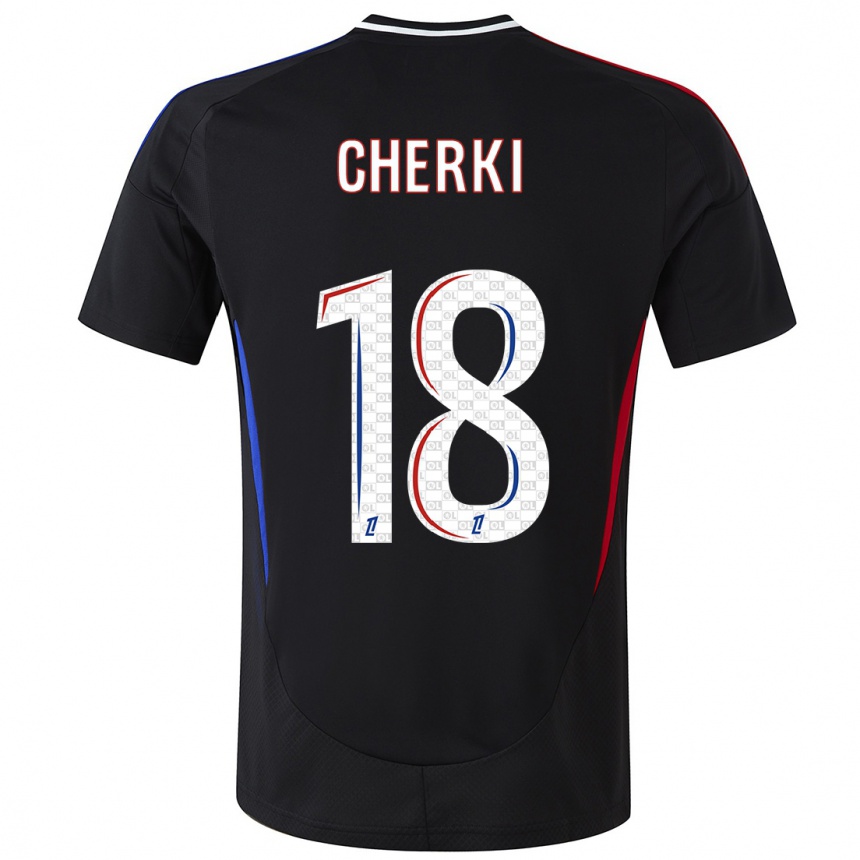 Men Football Rayan Cherki #18 Black Away Jersey 2024/25 T-Shirt Nz