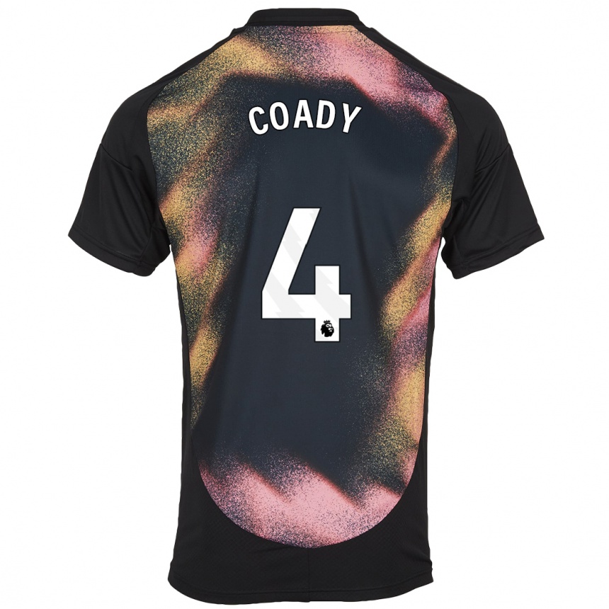 Men Football Conor Coady #4 Black White Away Jersey 2024/25 T-Shirt Nz