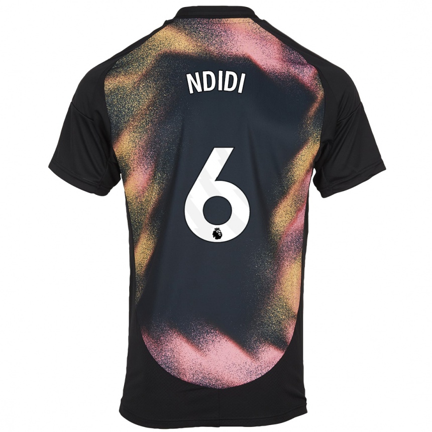 Men Football Wilfred Ndidi #6 Black White Away Jersey 2024/25 T-Shirt Nz