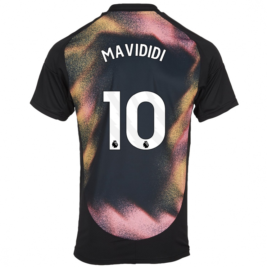 Men Football Stephy Mavididi #10 Black White Away Jersey 2024/25 T-Shirt Nz