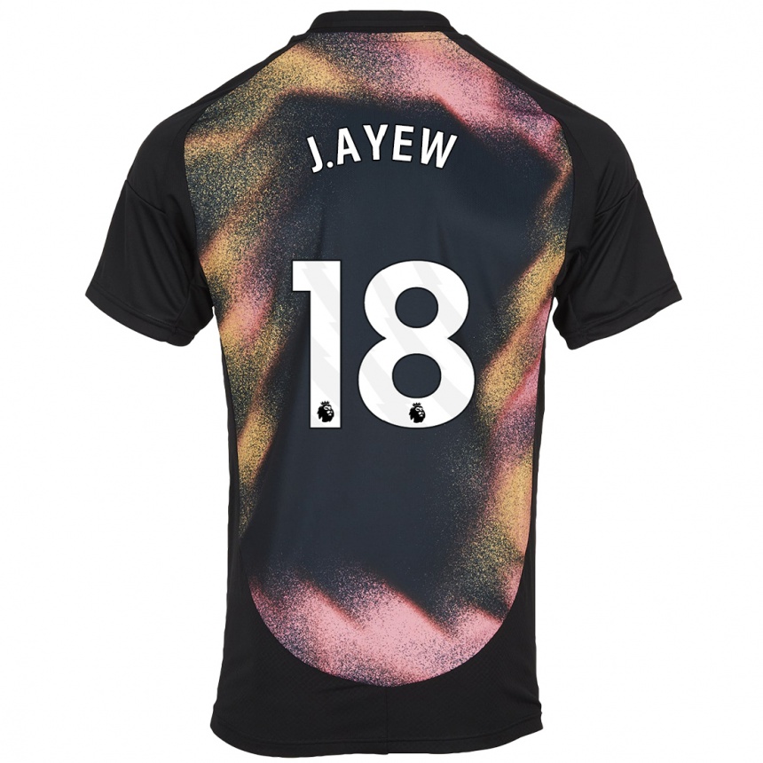 Men Football Ayew #18 Black White Away Jersey 2024/25 T-Shirt Nz