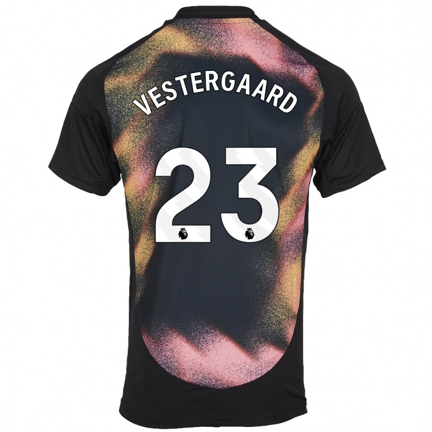 Men Football Jannik Vestergaard #23 Black White Away Jersey 2024/25 T-Shirt Nz