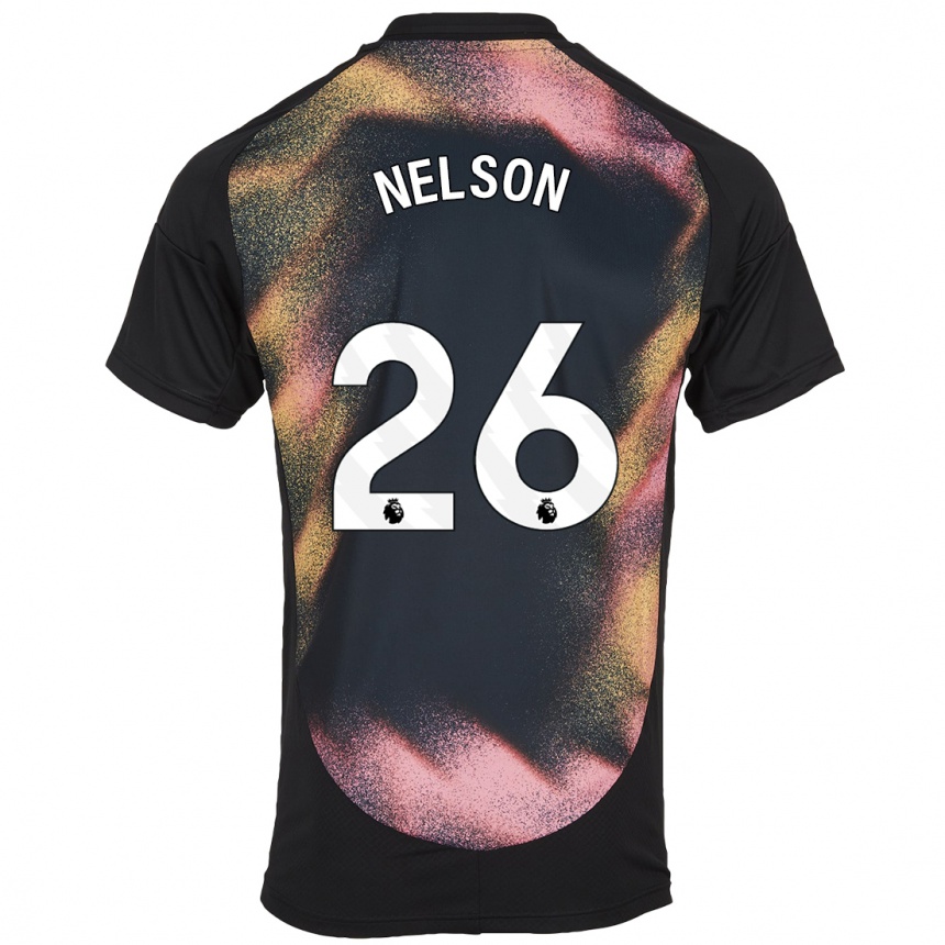 Men Football Ben Nelson #26 Black White Away Jersey 2024/25 T-Shirt Nz