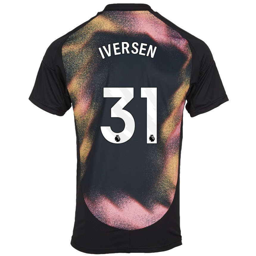 Men Football Daniel Iversen #31 Black White Away Jersey 2024/25 T-Shirt Nz