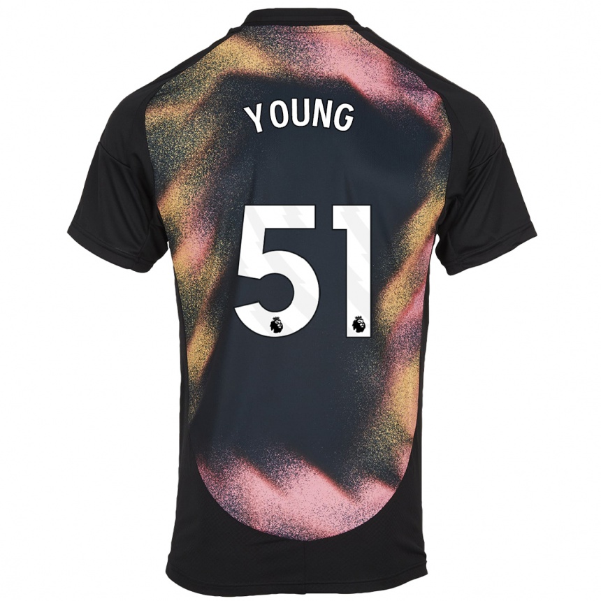 Men Football Brad Young #51 Black White Away Jersey 2024/25 T-Shirt Nz