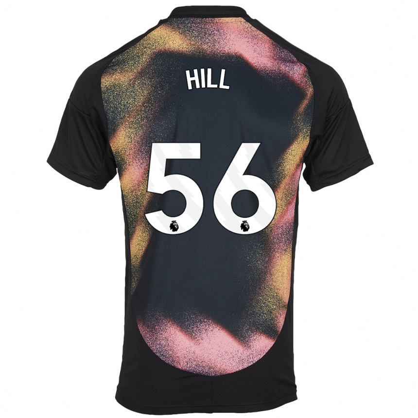 Men Football Deniche Hill #56 Black White Away Jersey 2024/25 T-Shirt Nz