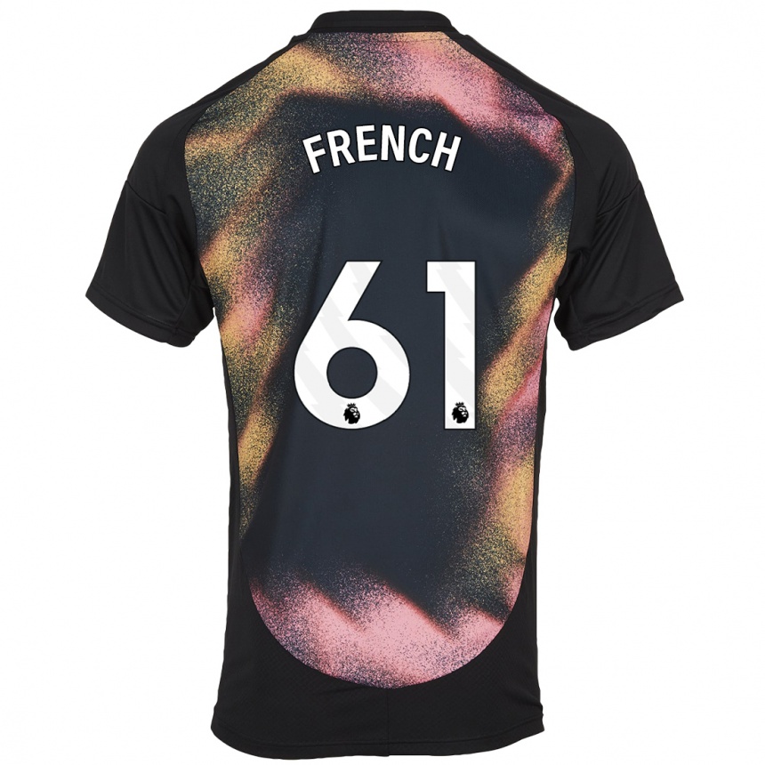 Men Football Harry French #61 Black White Away Jersey 2024/25 T-Shirt Nz