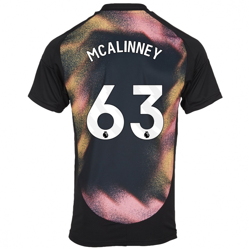 Men Football Liam Mcalinney #63 Black White Away Jersey 2024/25 T-Shirt Nz