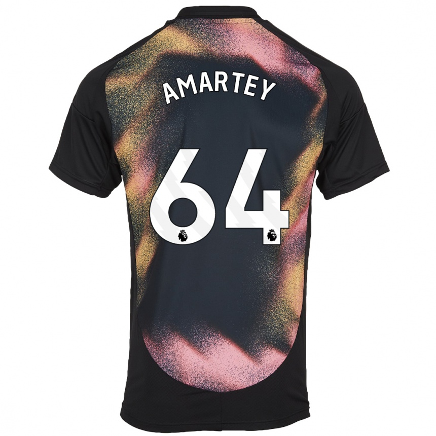 Men Football Bobby Amartey #64 Black White Away Jersey 2024/25 T-Shirt Nz